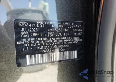 2024 Genesis G80 Sport Prestige из США, поврежденный, VIN KMTGA4SC3RU206480